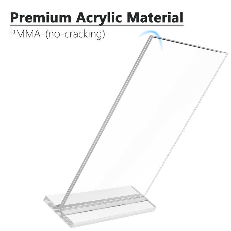 MaxGear Acrylic Sign Holder 8.5x11 6 Pack, Double Sided Clear Table Signs Stand, Vertical Flyer Holder, Plastic Sign Frame Display for Picture, Stores, Restaurants, Hotels, Office T Shape - Image 3